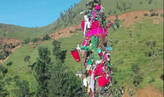 गाउँका सबै मिलेर उनीहरूले पुतनालाई जलाउँदैछन्